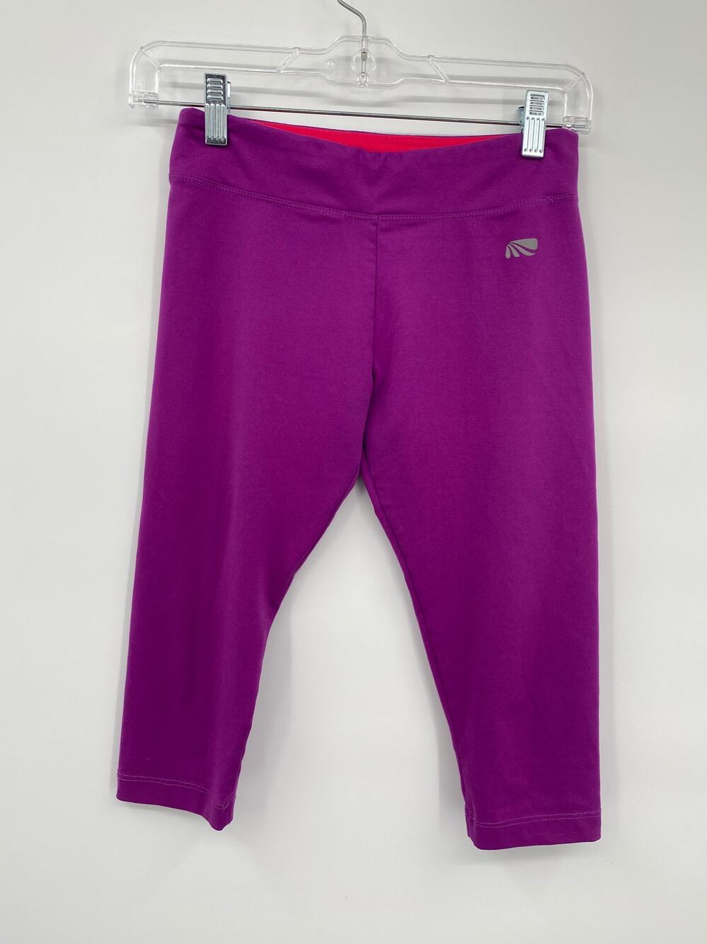 Marika Tek Purple Cropped Mid Waist Leggings Girl's Size Large 12-14
